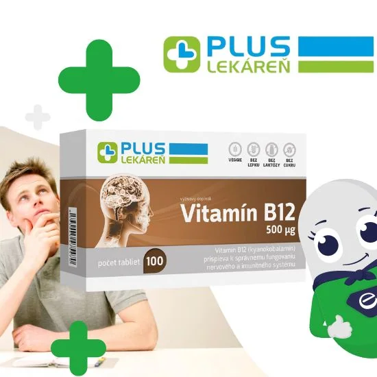 Vitamín B12 500 µg od značky Plus lekáreň