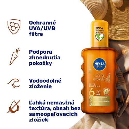 Čo ponúka olej na opaľovanie NIVEA Sun Intense Bronze SPF 6