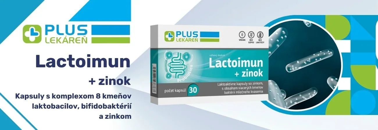 PLUS LEKÁREŇ Lactoimun + zinok kapsuly obsahujúce 16 miliárd životaschopných mikroorganizmov