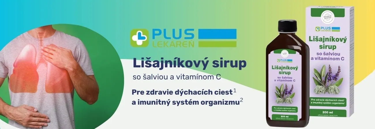 PLUS LEKÁREŇ Lišajníkový sirup so šalviou a vitamínom C pre dýchacie cesty a imunitu