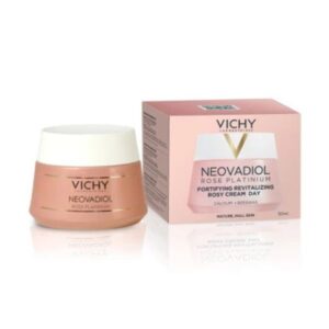 VICHY NEOVADIOL nočný krém Rose Platinum 50ml, balenie vedľa ružovej krabičky, určené pre zrelú a matnú pleť.