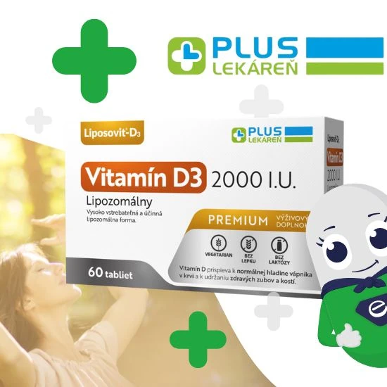 PLUS LEKÁREŇ Lipozomálny vitamín D3 2000 I.U. PREMIUM a jeho výhody