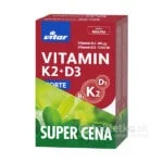 Vitar VITAMIN K2 + D3 FORTE, príchuť malina 2x60 tabliet