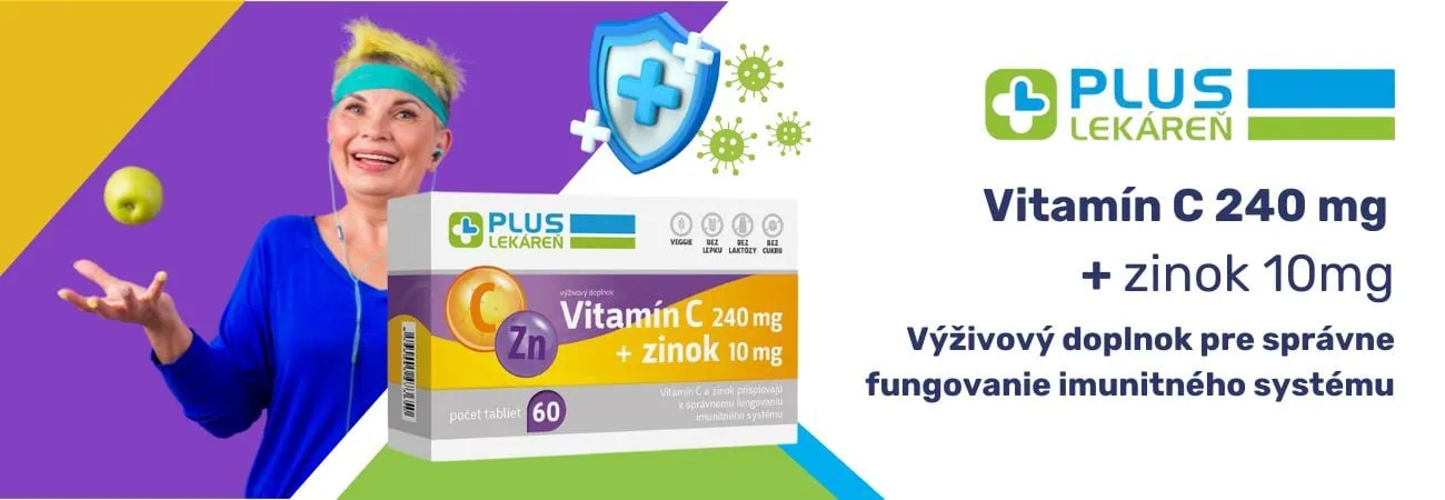 PLUS LEKÁREŇ Vitamín C 240mg + zinok 10mg - doplnok pre imunitu