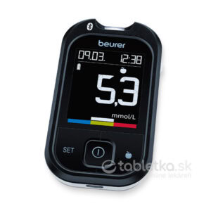 Beurer Glukomer GL 49 mmol/l zobrazuje nameranú hodnotu 5,3 mmol/l na displeji.