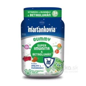 STADA Marťankovia GUMMY Super Imunita & Betaglukán, príchuť malina a čučoriedka 50 želatínových tabliet