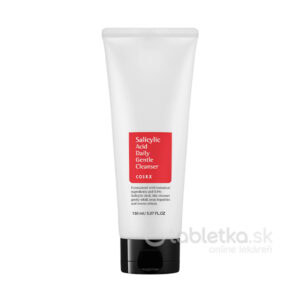 Biela tuba COSRX čistiacej peny s kyselinou salicylovou, červený štítok, čierny uzáver, objem 150 ml.