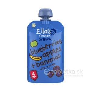 Ella’s Kitchen BIO Jablko, čučoriedka a banán 4m+, 120g