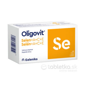 Oligovit Se, doplnok výživy s obsahom selénu a vitamínov A, C, E od Galeniky. V balení je 60 kapsúl.