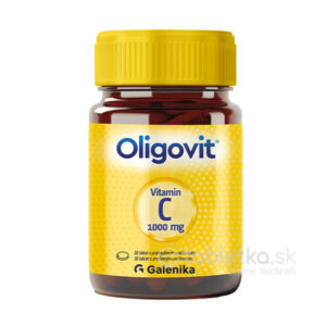 Oligovit Vitamín C 1000mg s predĺženým uvoľňovaním, 30 tabliet, doplnok stravy určený na podporu imunity.