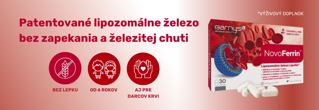 NovoFerrin = Patentované lipozomálne železo bez zapekania a železitej chuti