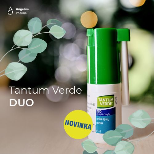 Tantum Verde DUO sprej - novinka na bolesť hrdla s kombináciou účinných látok