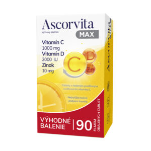 Ascorvita MAX vitamín C, D a zinok 90 tabliet
