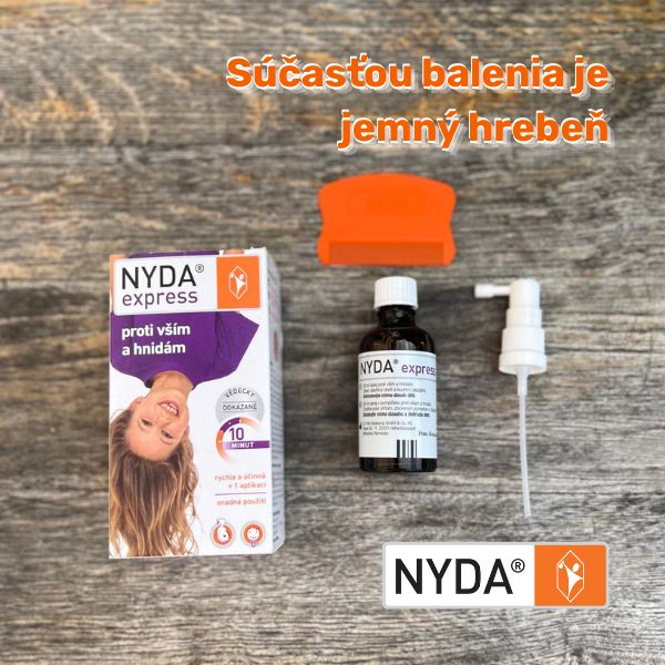 Súčasťou balenia NYDA Express je jemný hrebeň. Ako prípravok správne aplikovať?
