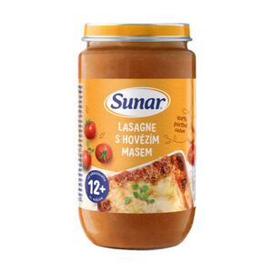 Sunar Lasagne s hovädzím mäsom, zeleninovo-mäsový príkrm 12m+, 235g