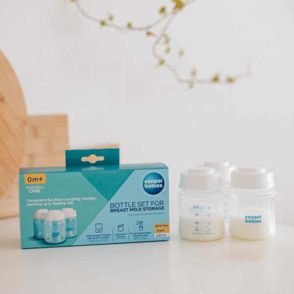 Canpol Babies sada fliaš na uskladnenie materského mlieka 3x120ml