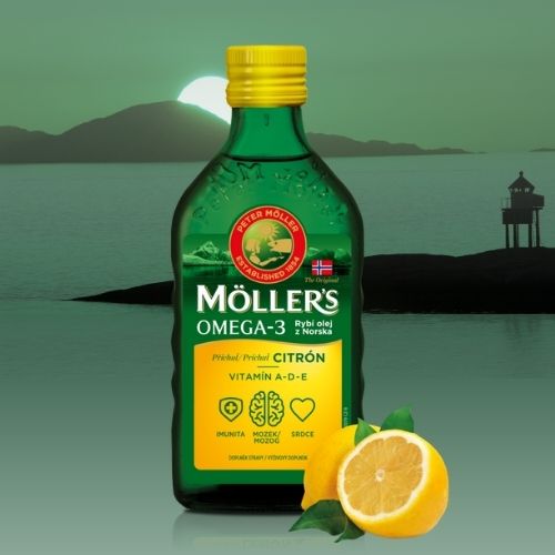 Möller’s Omega-3 Rybí olej s citrónovou príchuťou pre každodennú podporu organizmu