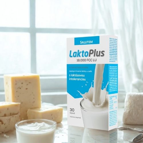 Laktózová intolerancia - Enzým laktáza v doplnku LaktoPlus pomáha pri trávení laktózy z mliek a mliečnych výrobkov