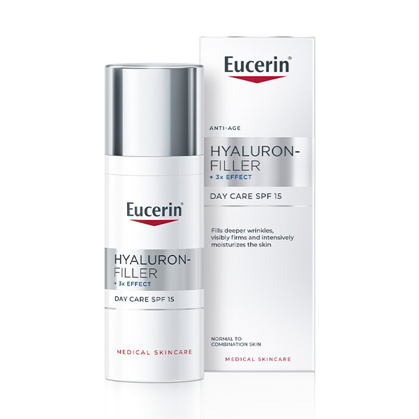 Eucerin Hyaluron-Filler + 3xEFFECT Denný krém SPF15 Anti-age pre normálnu a zmiešanú pleť 50ml