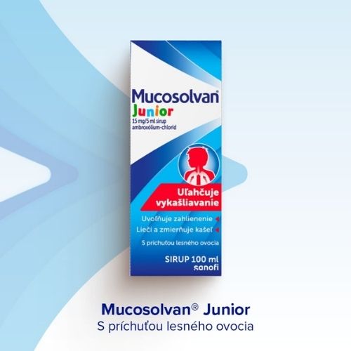 Mucosolvan Junior sirup pre deti obsahujúci liečivo ambroxólium-chlorid
