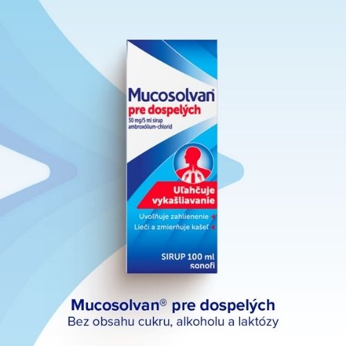 Mucosolvan sirup pre dospelých obsahujúci liečivo ambroxólium-chlorid
