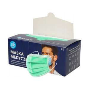 POLMASK jednorazové 3-vrstvové rúško typu IIR, zelené 50 kusov