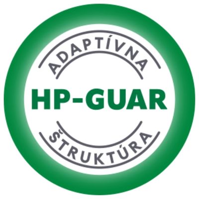 Okrúhle logo so zeleným okrajom, v strede nápisy ADAPTÍVNA ŠTRUKTÚRA a HP-GUAR hrubým zeleným písmom.