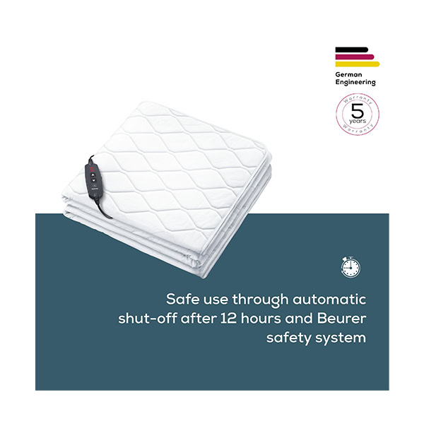 Beurer vyhrievacia podložka UB 74_3 Automatické vypnutie po cca 12 hodinách