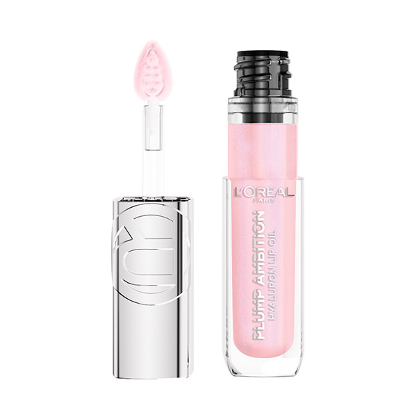 L´Oréal Paris PLUMP AMBITION lesk na pery 101 Cristal Clear 5ml_1 Zobrazená je 5ml tuba L'Oréal Paris PLUMP AMBITION lesk na pery 101 Cristal Clear s vedľa stojacim aplikátorom.